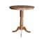 International Concepts Round 36 in Round Top Pedestal Table with 12 in Leaf, 41.3 in H, Distressed Oak, 36 in W, 48 in L K42-36RXT-6B-2 - alternate 4